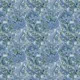 Patterned fabric with blue and green paisley design