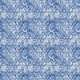 Blue and white floral patterned fabric