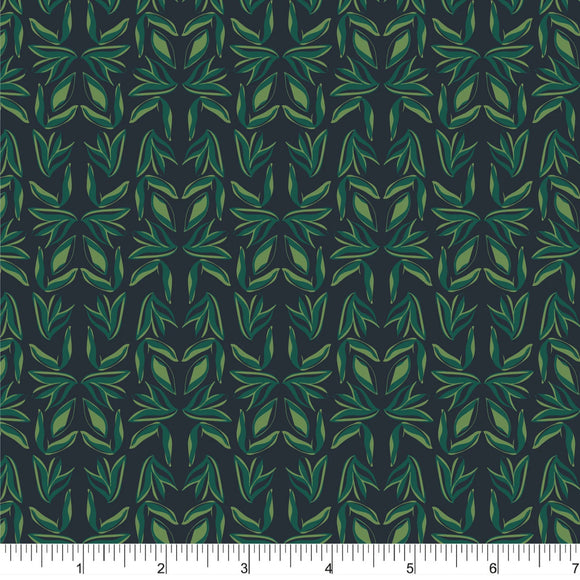 Phoebe Fabrics - Bright Poms PH0472 - Flowing Leaves