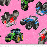 4100P - Mixed Tractors on Pink